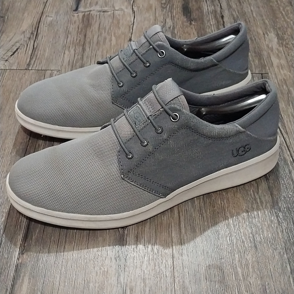 Ugg Grayson Canvas Mesh Trainer Shoes Sneakers Mens 12 Metal Gray Slip On Shoes